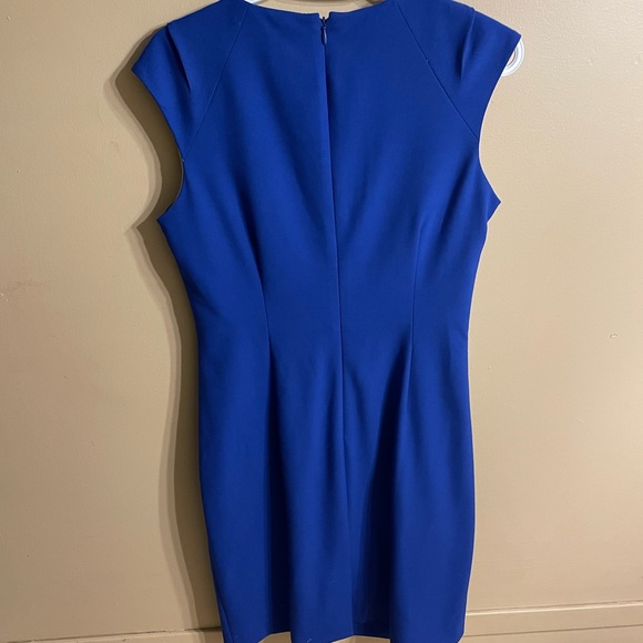 Royal blue Calvin Klein lined and fitted zip up dress size 10 in great condition - Picture 5 of 8